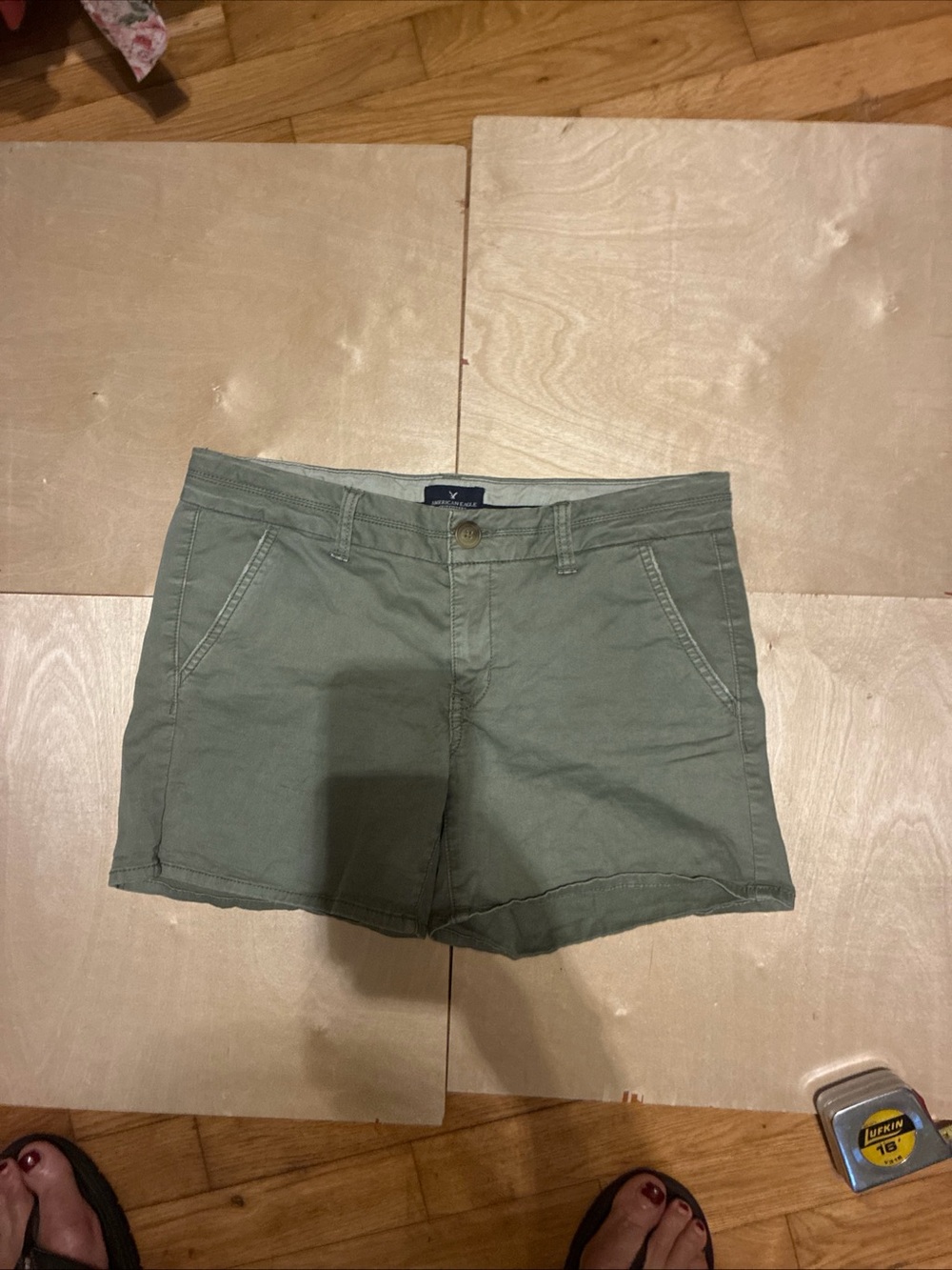 American Eagle Outfitters Olive Green Chino Bermuda Shorts size 8